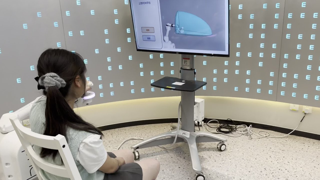 Game-based rehabilitation robot demonstrated during the Visual3D visit